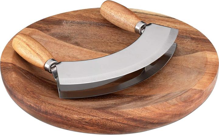 Actual product image Navaris Herb Board with Mezzaluna Weighing Knife