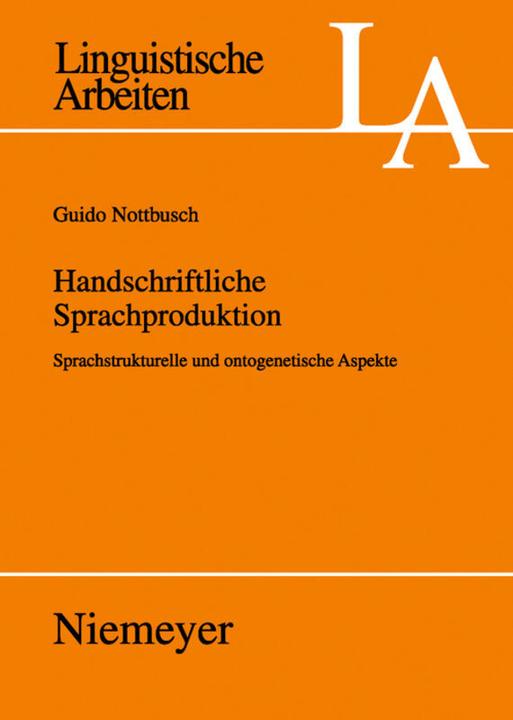 Produktbild Handschriftliche Sprachproduktion (Deutsch, Guido Nottbusch, 2008)
