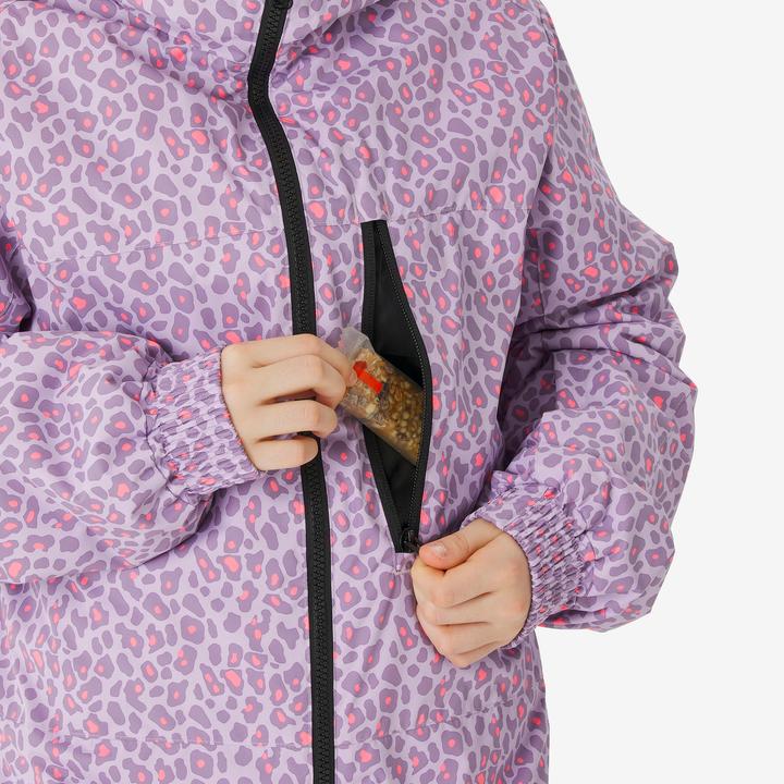 Actual product image Wedze Skianzug Kind 5 – 13 Jahre warm - Ski 100 violett/Leopardenmuster