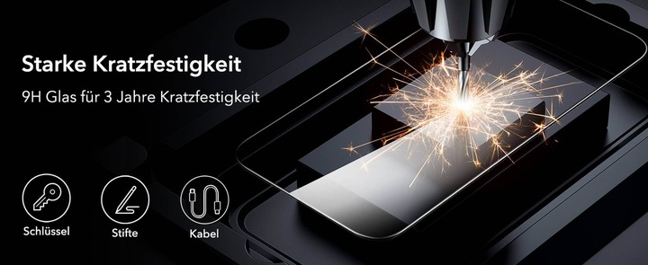 Immagine prodotto ESR Protezione del display in vetro temperato (1 Pezzo/i, Apple iPhone 16, Apple iPhone 15)