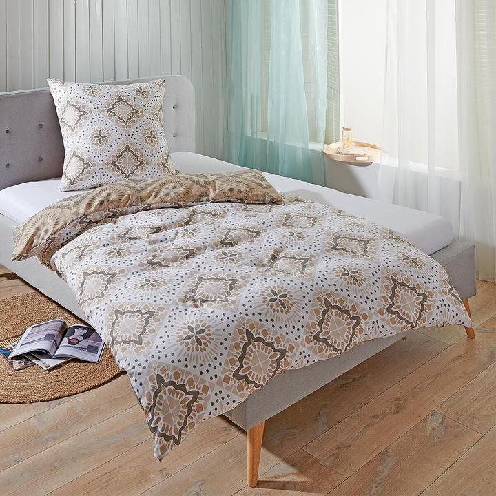 Produktbild Traumschlaf München beige (Bettwäsche Set, 155x220 cm + 80x80 cm)