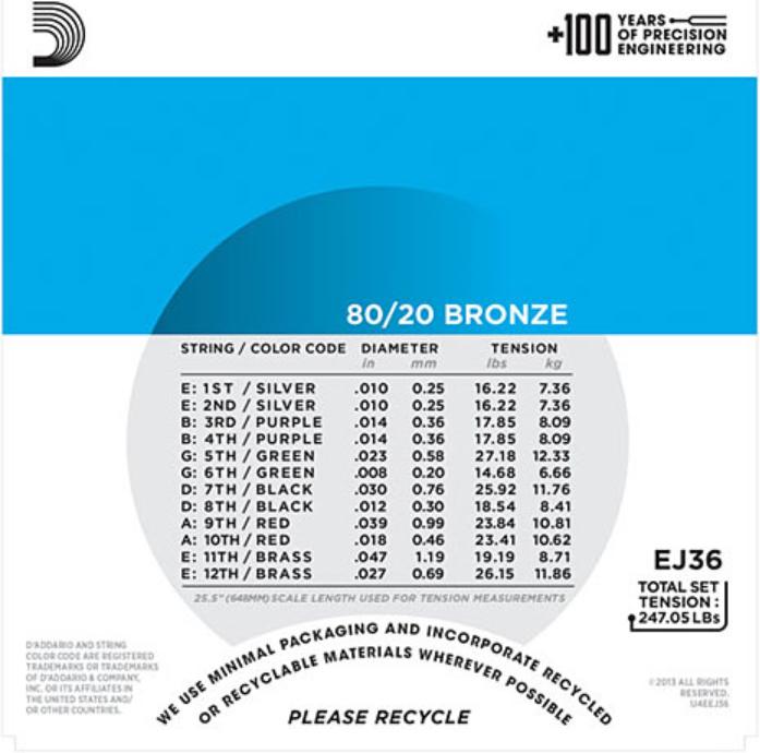 Immagine prodotto D'Addario Ej36 (12 x, Chitarra, 0.05")