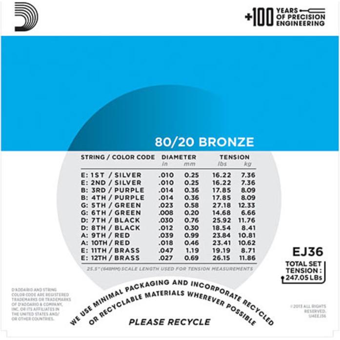 Thumbnail - D'Addario Ej36 (12 x, Gitarre, 0.05"), Saiten