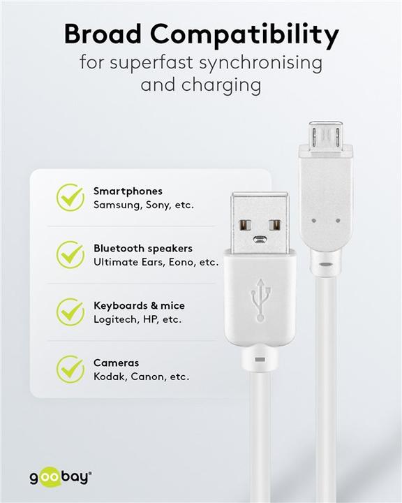 Productafbeelding Goobay USB 2.0 A/micro-B 5m (5 m, USB 2.0)