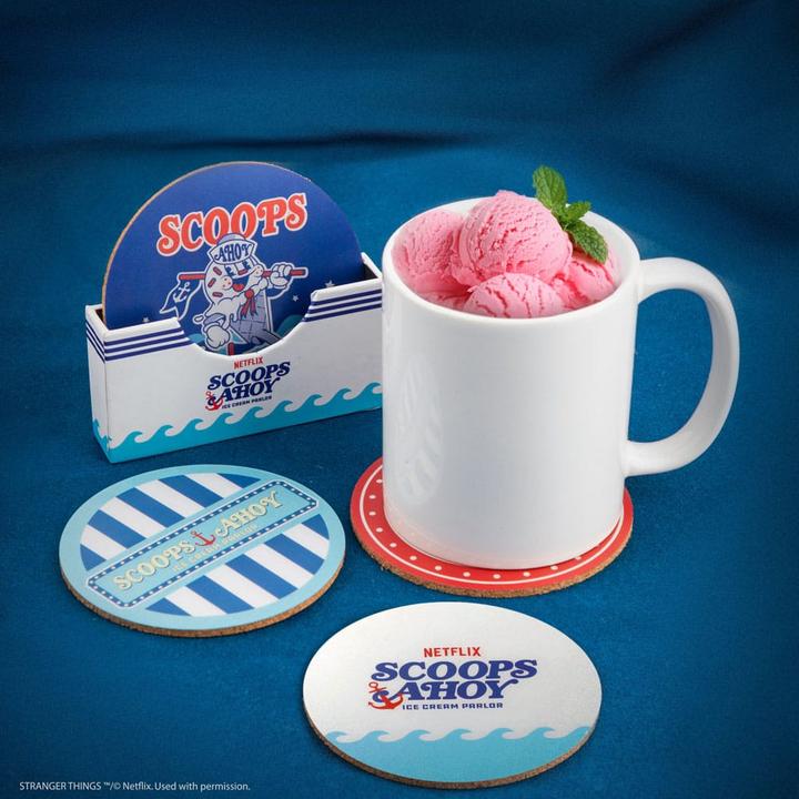 Image du produit Cinereplicas Stranger Things : Scoops Ahoy dessous de verre (4 pièces) (4x, Dessous de verre)