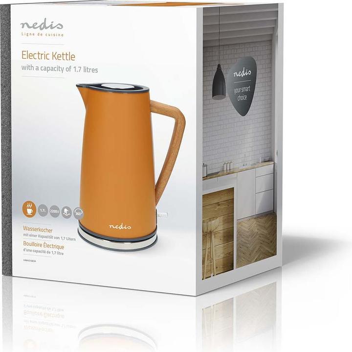 Productafbeelding Nedis Waterkoker | 1,7 l | Soft-Touch | Oranje | 360 graden draaibaar | Verborgen verwarmingselement | St (1.70 l)