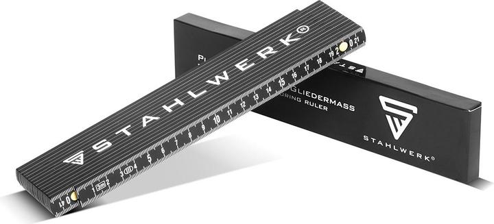 Produktbild Stahlwerk Zollstock 3er Set 3 Meter präziser Kunststoff-Gliedermassstab Meterstab (3 m)