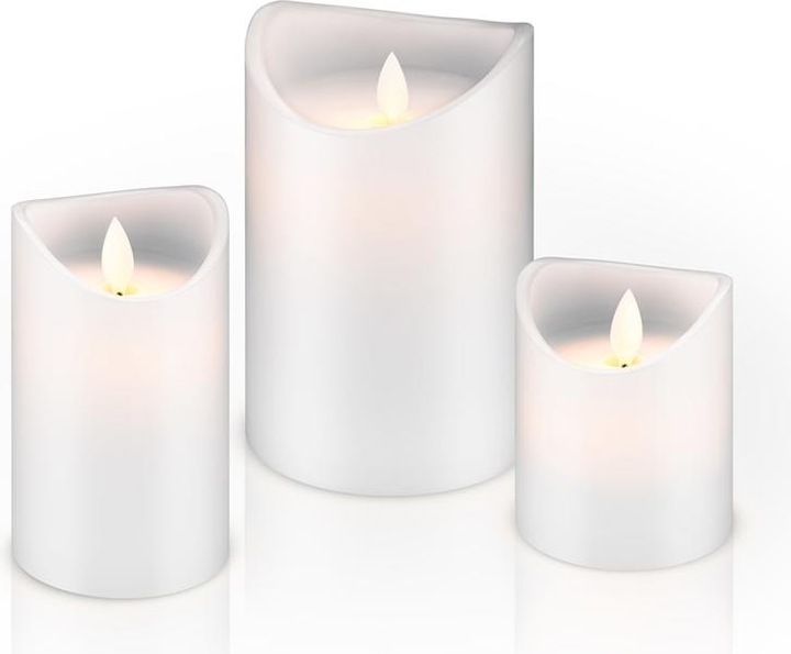 Produktbild Goobay LED-Echtwachs-Kerze, weiss, 10 x 15 cm (1 x)
