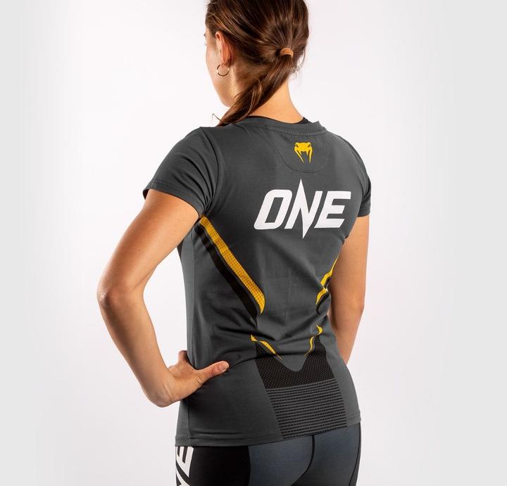 Image du produit Venum ONE FC Impact T-shirt - for women - Grey/Yellow (M)