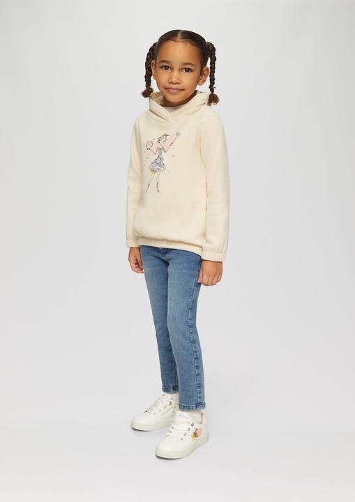 Image du produit S.Oliver Sweatshirt Wärmendes Sweatshirt mit Schalkragen und Glitzer-Artwork (98)