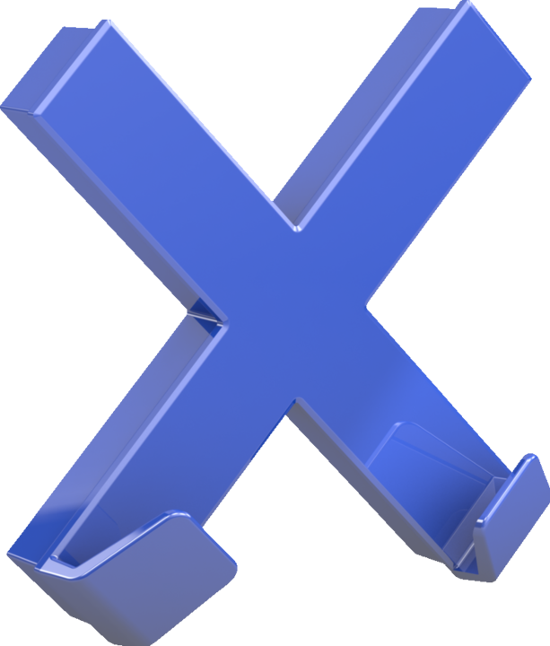 Actual product image Magni Mega Magnet CROSS XL (70 x 70 mm, incl. 2 hooks for hanging objects) blue (1 x)
