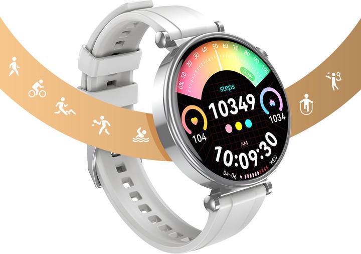Actual product image xO smartwatch GT4 Mini Amoled silver