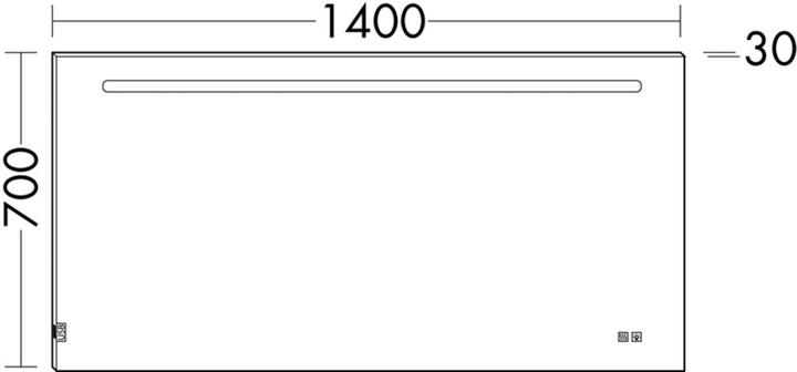 Actual product image burgbad Eqio miroir lumineux avec éclairage LED, 1 interrupteur à capteur, support pour téléphone portable (140 x 70 cm)