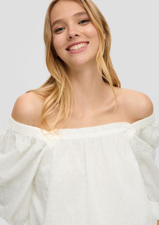 Image du produit s.Oliver Bluse Off-Shoulder-Bluse mit Dobby-Struktur (40)