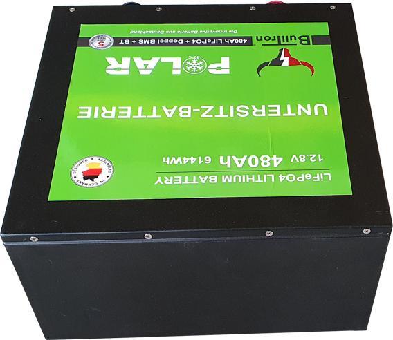 Actual product image Bulltron Under-seat battery Polar 480 Ah LiFePO4 12.8 V battery with double BMS, Bluetooth app, current bal (12.80 V, 480 Ah)