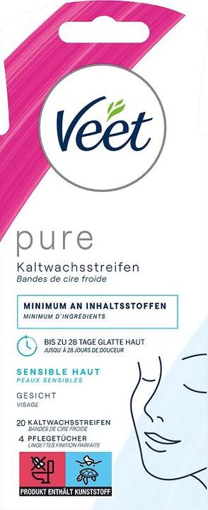 Produktbild Veet Kaltwachsstreifen sensible Haut Pure für Beine & Körper (451.25 ml, 20 x, 76 g)