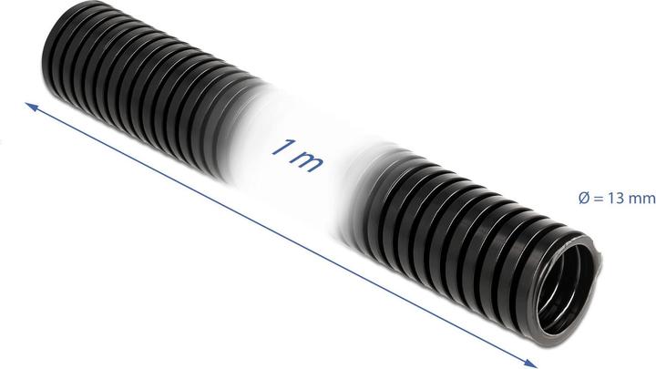 Produktbild Delock Kabelschutzschlauch 1 m x 13 mm schwarz (Kabelschlauch, 100 cm)