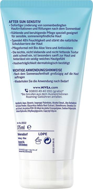 Actual product image NIVEA 85532 Body cream (175 ml, After Sun Cream)
