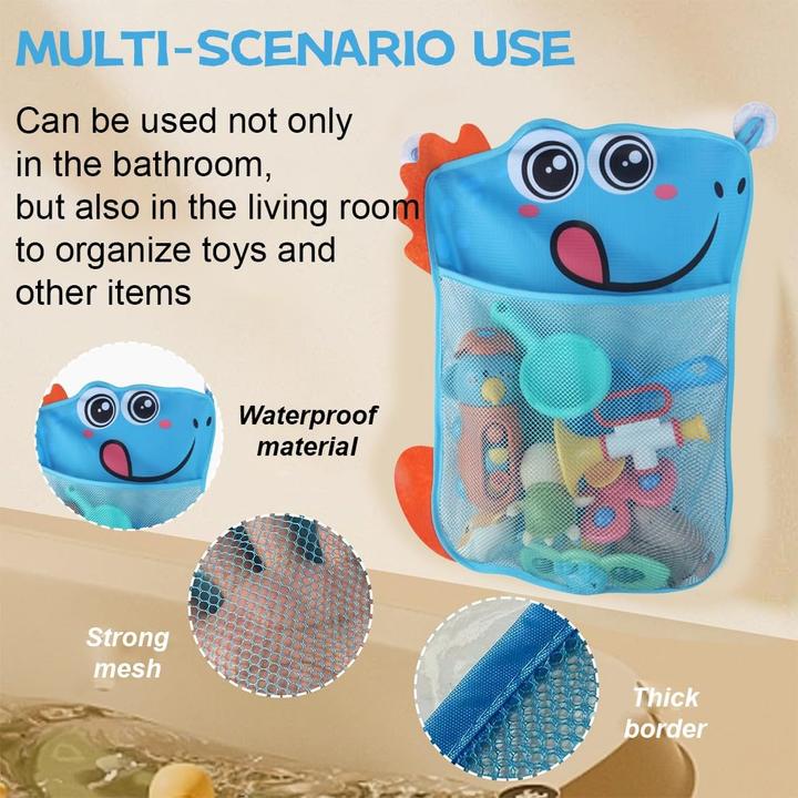 Activity Board Spielzeugnetz Badewanne, Aufbewahrung mit 2 selbstklebenden Haken