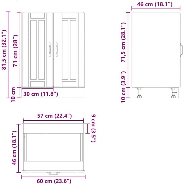 Actual product image VidaXL Kitchen corner base unit Lucca Concrete grey Wood-based material Corner base unit