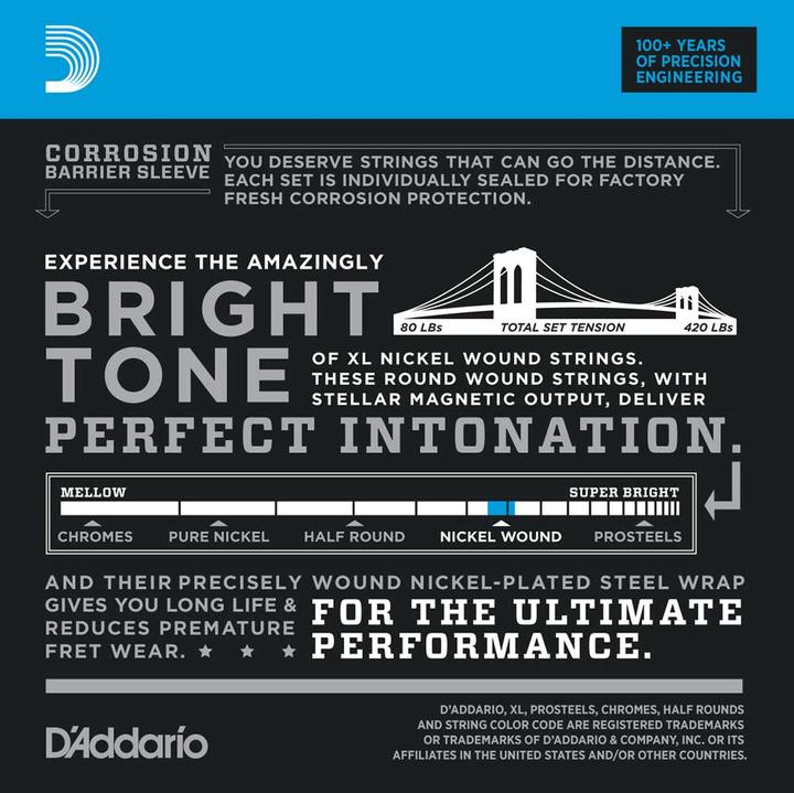 Actual product image D'Addario Exl160tp (4 x, Electric bass, 0.11")