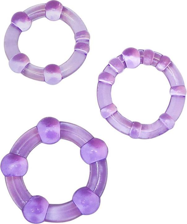 Produktbild Blush Stay Hard Beaded Cockrings Lila (3.10 cm)