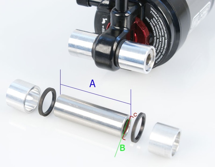 Produktbild RockShox Rear Shock Mounting Hardware 16.0x6mm (1 Set) (16 mm, 6 mm)