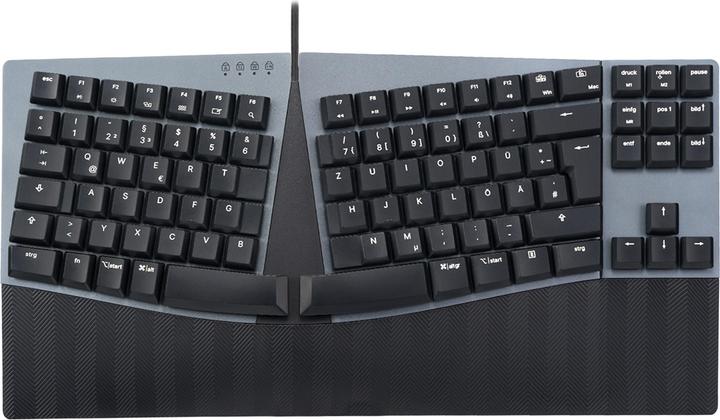 Productafbeelding Perixx PERIBOARD-335 DE BL, bedraad ergonomisch mechanisch compact toetsenbord - plat blauw (DE, Bedraad)