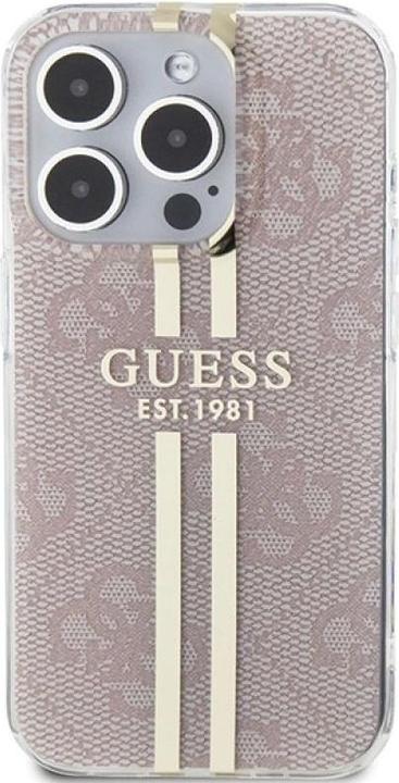 Actual product image Guess GUHCP15LH4PSEGP iPhone 15 Pro 6.1" różowy/pink hardcase IML 4G Gold Stripe (Apple iPhone 15 Pro)