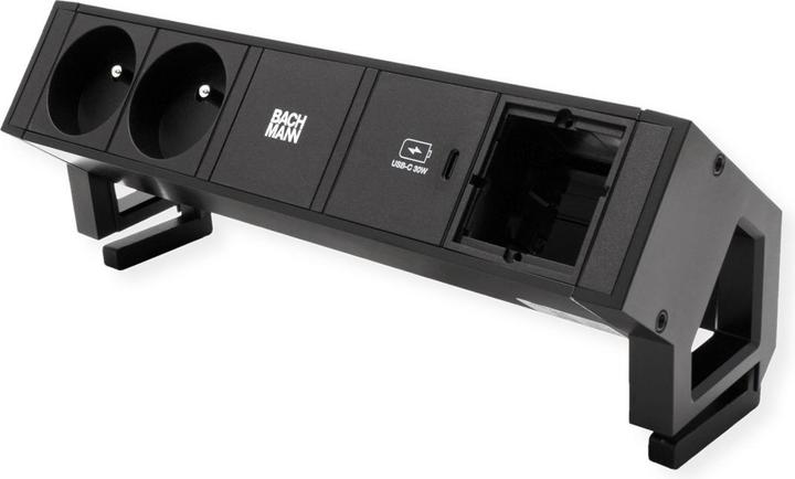 Produktbild Bachmann DESK2 2x UTE 1x CM 1x USB C 30W noir (2x, CEE 7/5)