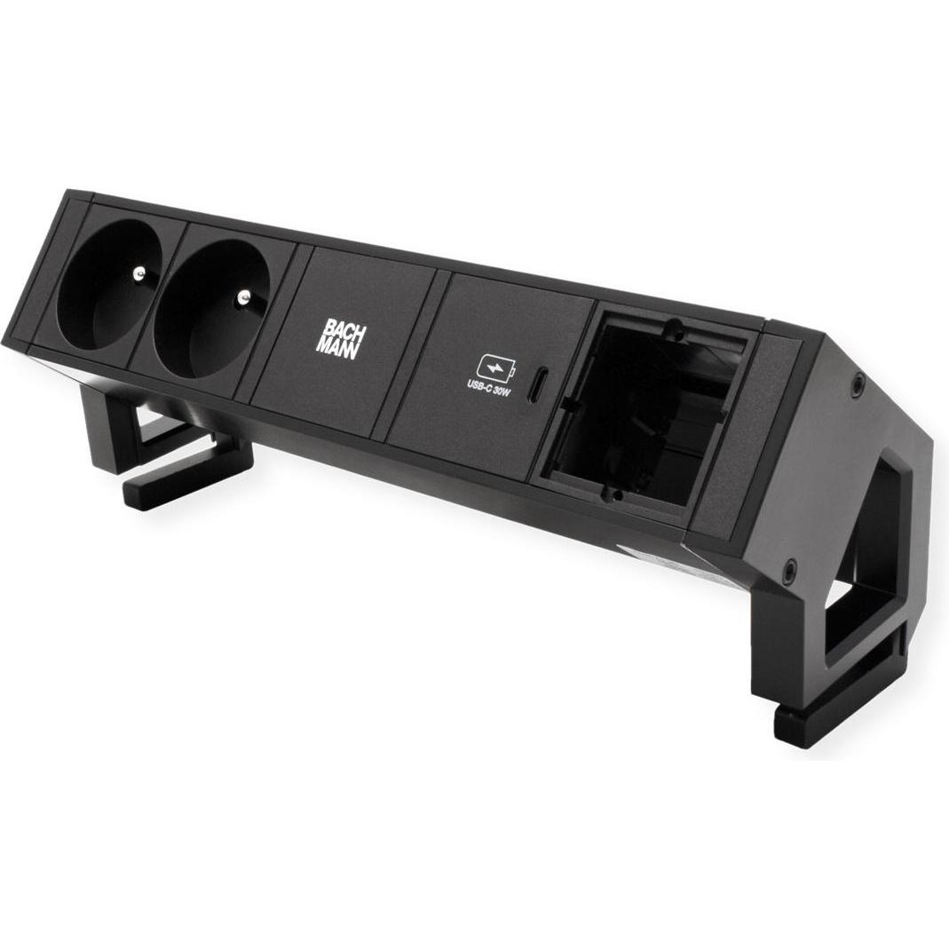 Bachmann, Steckdosenleiste, DESK2 2x UTE 1x CM 1x USB C 30W noir (2 x, CEE 7/5, CEE 7/3, 0.20 m)