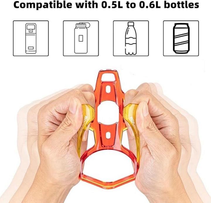 Actual product image Rockbros FK338 bicycle holder for water bottle - red and yellow