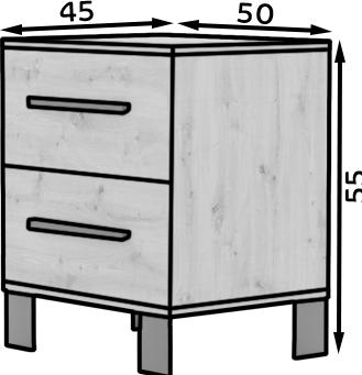 Produktbild ADRK Furniture MALEN Nachttisch mit Schublade (45 x 45 x 45 cm)