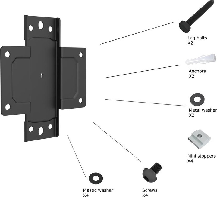 Actual product image Multibrackets Wall plate Small, for Modular Pro System