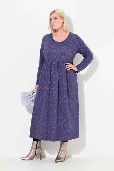 Produktbild Ulla Popken Jerseykleid, grafischer Druck, A-Linie, Rundhals, Langarm (54)