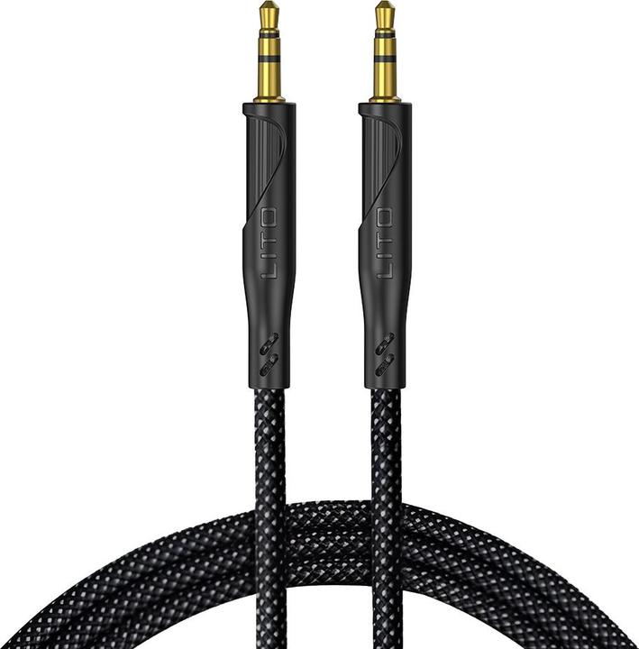 Produktbild Lito - Audio Cable Adapter (LA02) - Jack to Jack 3.5mm, Zero Signal Loss, Nylon-braided, 1m - Black (1 m)