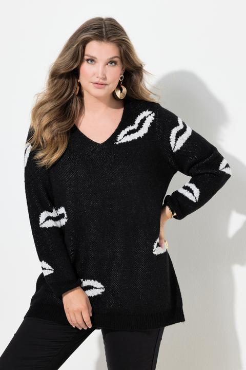 Produktbild Miamoda Pullover, Straight Fit, Kussmünder, V-Ausschnitt (56)