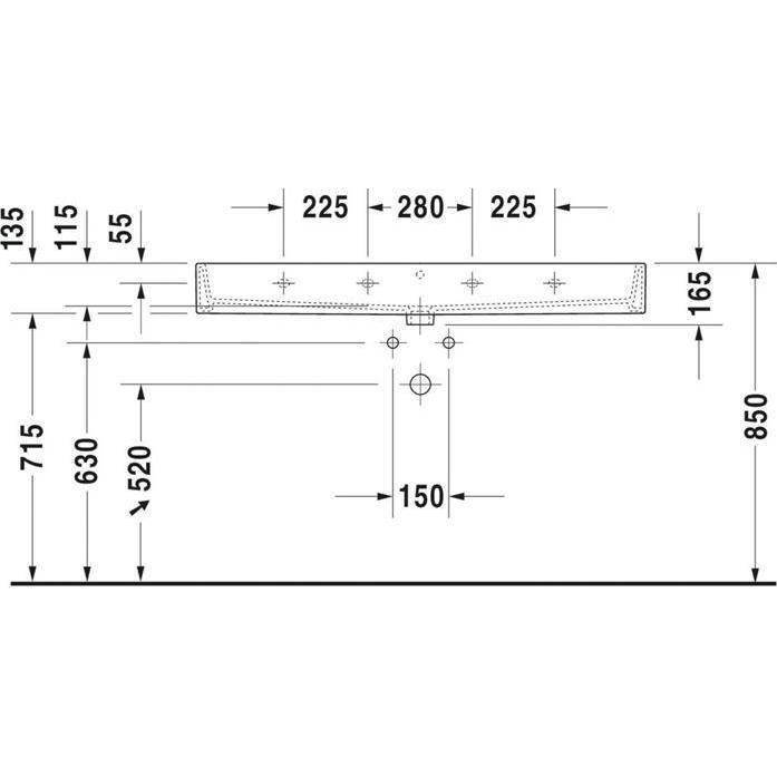 Thumbnail - Duravit, Waschbecken, Waschtisch VERO AIR m HLB 2 HL 1200x470mm m Überlauf weiss WG (470 mm, 1200 mm)