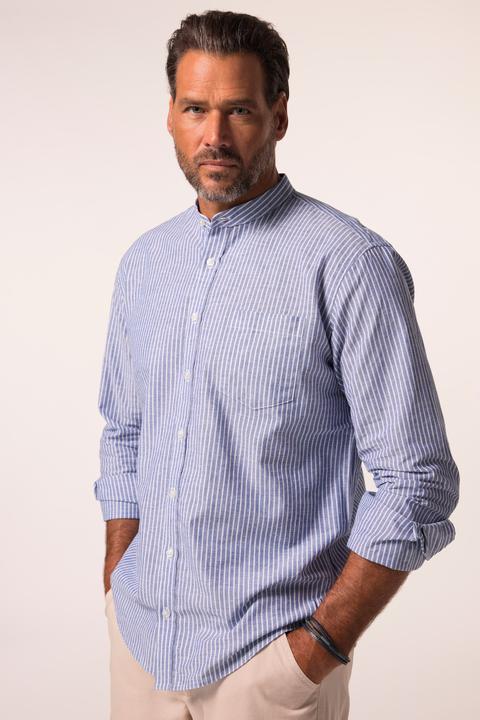 Produktbild JP1880 Hemd, Langarm, Leinenmix, Streifen, Stehkragen, Modern Fit (8XL)