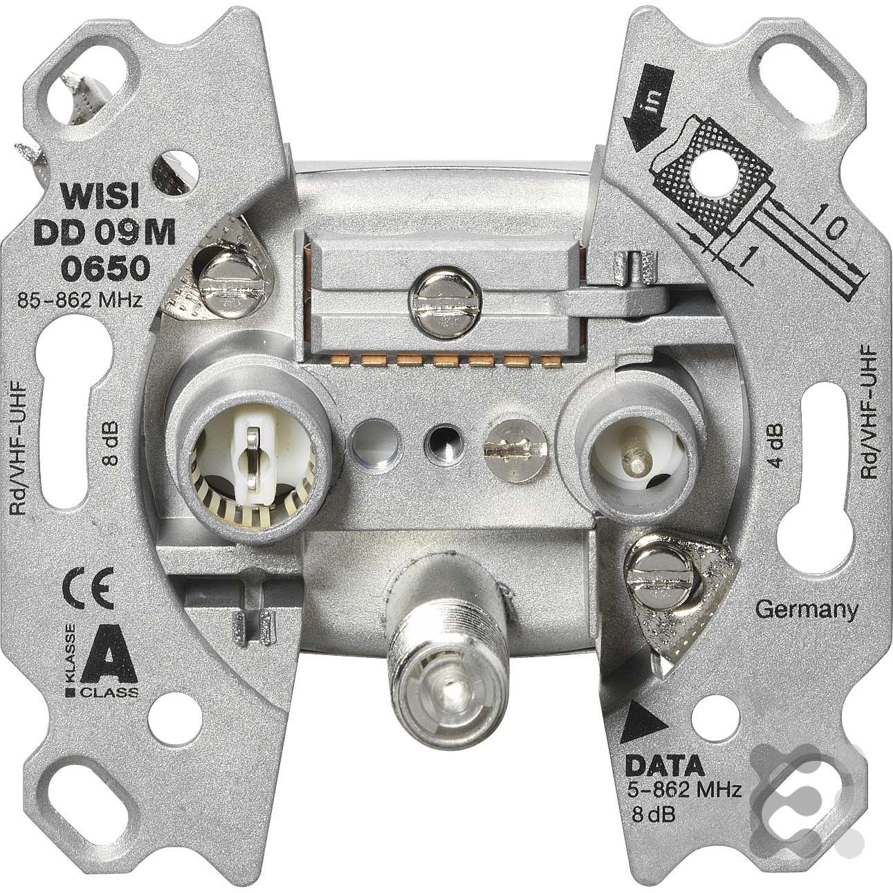 WISI Antennendose DD 09M 0650 Multimediadose 9dB Enddose (9 dB, Antennendose), Antennenkabel