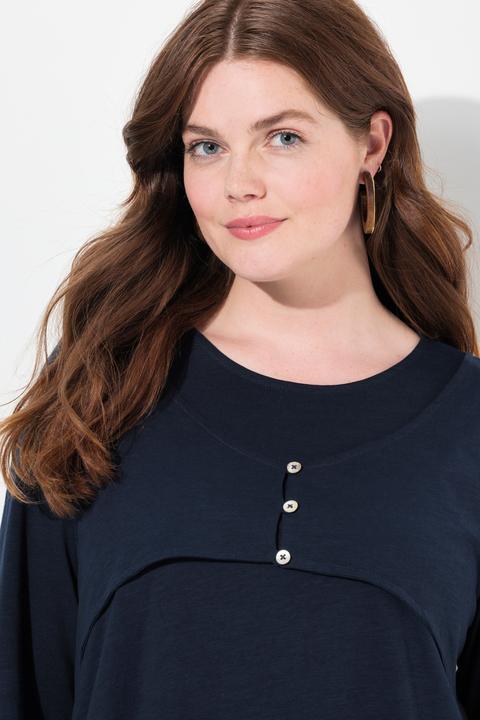 Actual product image Ulla Popken Eco Cotton Layered Look Long Sleeve Tee (46, 48)