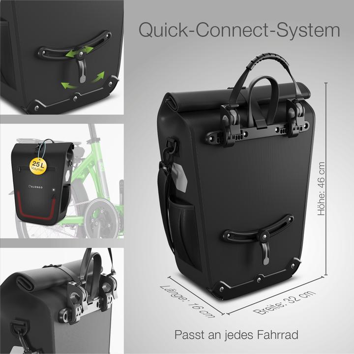 Produktbild Eloneo Fahrradtasche für Laptop (25 l, Gepäckträgertasche)