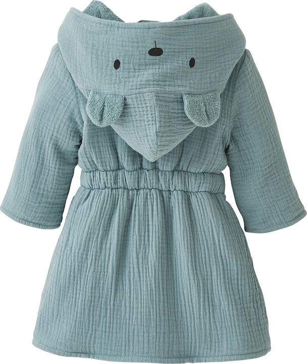 Image du produit Vertbaudet Collection bio : peignoir bébé animal en mousseline personnalisable (98)