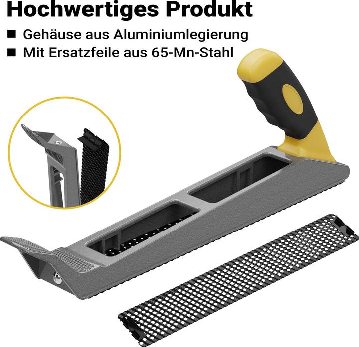 Produktbild Wiltec Gipskartonhobel Raspel Feile 250 mm mit Ersatzblatt Trockenbau (300 mm)