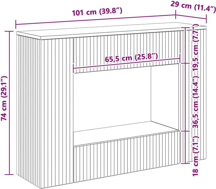 Image du produit vidaXL Konsolentisch (101 x 29 x 74 cm)