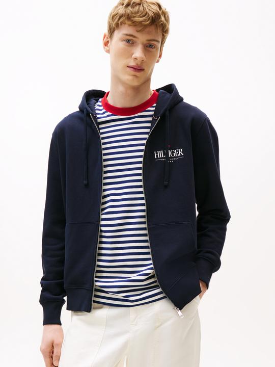 Image du produit Tommy Hilfiger Sweat à capuche avec fermeture éclair en coton empilé (XS)