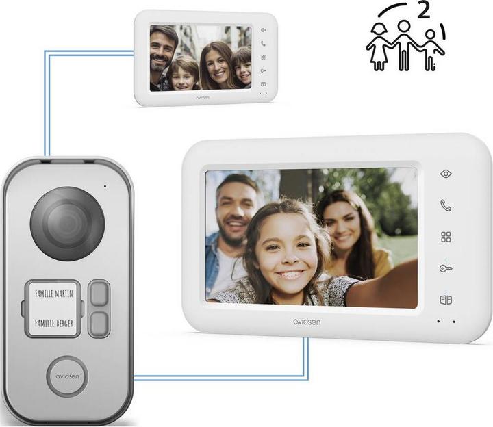 Avidsen Kabelgebundenes Videotelefon Elia 2 Familles 112303 (Cable)