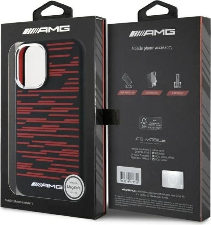Actual product image Mercedes AMG AMHMP16SSRRK iPhone 16 6.1" czarny/black hardcase Silicone Graphics MagSafe (Apple iPhone 16)