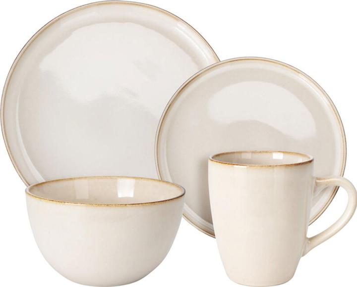 Image du produit Duka Edles Geschirr-Set aus Steingut, 16-teilig, creme-beige (16 pcs)