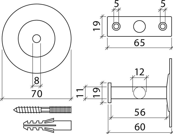 Produktbild OK-Line Handlaufstützen (Edelstahl)